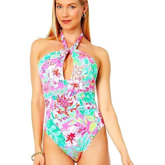 Lilly Pulitzer Other - Lilly Pulitzer Women's Journey to the jungle Halter One-Piece Swimsuit Size 16